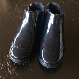 Zara Chelsea boots- dark navy patent toddler 7